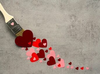 hearts, paint brush, painting, love, draw, symbol, heart, to paint, in love, colour, symbolic power, hearts, love, love, love, heart, heart, heart, heart, heart
